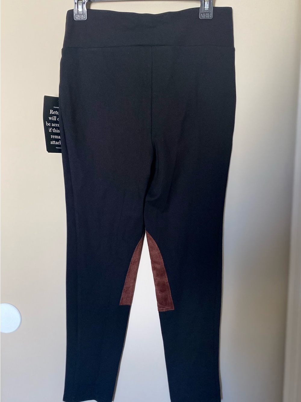 NWT Tuckernuck Black Suede Patch Riding Leggings Size L